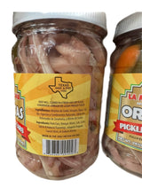 Load image into Gallery viewer, orejitas cueritos en vinagre seasoned pickled pork ears rinds in brine ready eat 13oz 2 pk