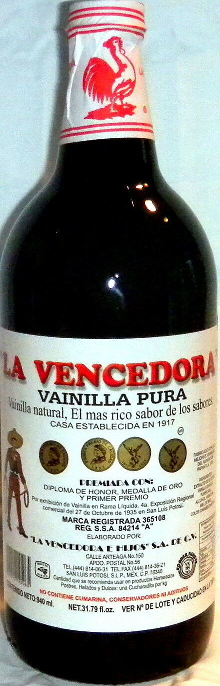 La Vencedora Pure Mexican Vanilla Extract 1 Glass Bottle 31 oz - 1L From Mexico