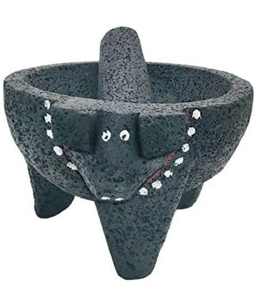 PIG painted Molcajete Mortar & Pestle Salsas & Spices From Mexico Handmade New