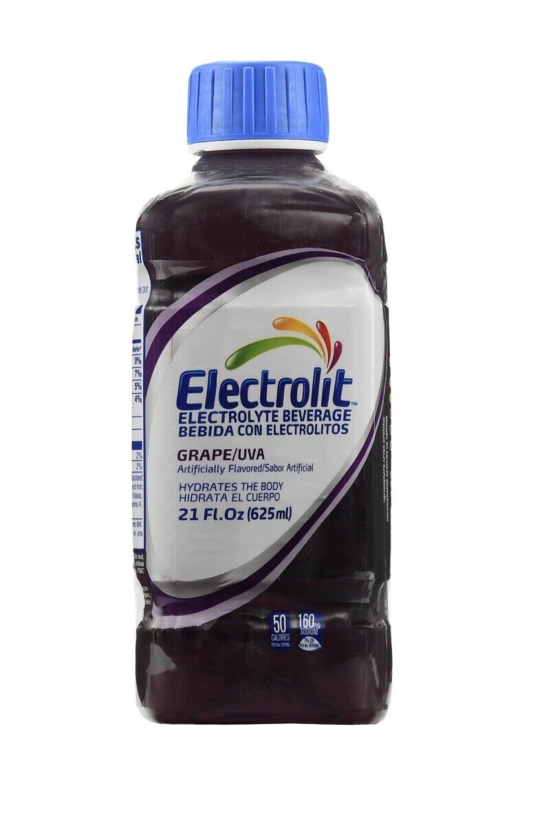 Electrolit Electrolyte Hydration & Recovery Drink 21oz Grape Uva 12 Pack