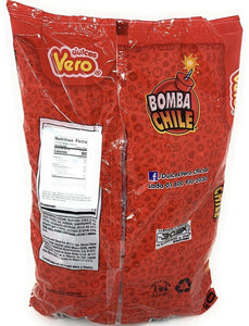Vero Bomba Chile Paletas Fresa Flavor Mexican Hard Candy LolliPops 40 pcs