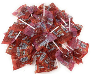 Vero Bomba Chile Paletas Fresa Flavor Mexican Hard Candy LolliPops 40 pcs