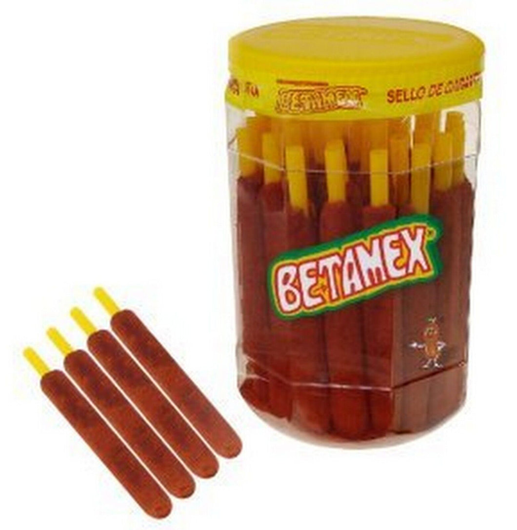 2 X Betamex Banderilla Tarugos Tamarindo Chile Mexico Tamarind Candy Sticks 50Pc