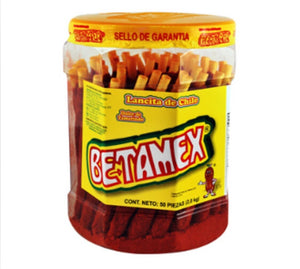 2 X Betamex Banderilla Tarugos Tamarindo Chile Mexico Tamarind Candy Sticks 50Pc