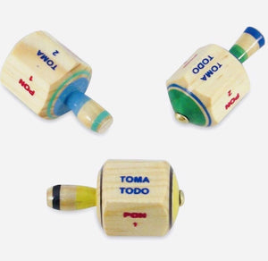 3 X Wood Toma Todo Multi-Color Mexican Traditional Toy From Mexico Family Game