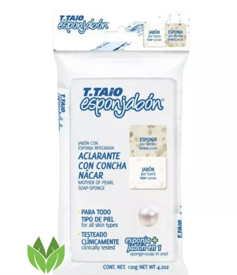9 X T.Taio Esponjabon Concha Nacar Mother Pearl Soap Sponge Bar Dark Spot 4oz