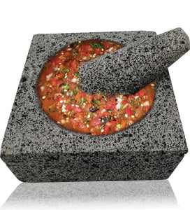 Square Molcajete Mortar & Pestle For Salsas & Spices From Mexico Handmade New