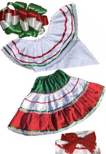 Load image into Gallery viewer, Girls &amp; Toddlers Tri-Color Suit Set For Mexico Folklorico 5 De Mayo Fiesta NWOT