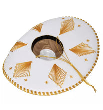 Load image into Gallery viewer, Mariachi Charro Authentic Mexican Sombrero Hat Folklorico New Large Beige Gold