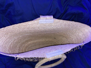 Mexican Straw Beach Tote Shopper Summer Bag Rhinestones Decor New D