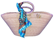 Load image into Gallery viewer, Mexican Straw Beach Tote Shopper Summer Bag Rhinestones Decor New B