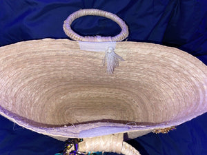 Mexican Straw Beach Tote Shopper Summer Bag Rhinestones Decor New B