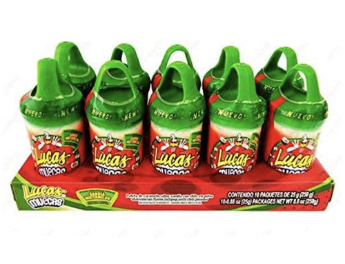 2 X Lucas Muecas sandia  watermelon Lollipop W/Chili Powder Mexican Candy