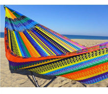 Load image into Gallery viewer, 14 Ft King Size Hammock Hamaca Mexico Handmade Threaded Patio Camping New