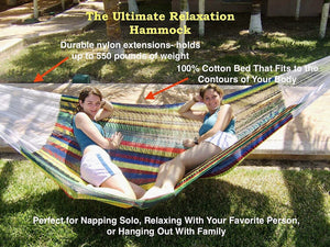 14 Ft King Size Hammock Hamaca Mexico Handmade Threaded Patio Camping New