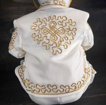 Load image into Gallery viewer, Beige Gold Women's Mariachi Charro Dress Outfit Mexico Folklorico Fiesta New