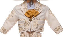 Load image into Gallery viewer, Beige Gold Women's Mariachi Charro Dress Outfit Mexico Folklorico Fiesta New