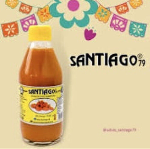 2 X SANTIAGO Hot Sauce Red Habanero Peppers From Mexico 8.5oz 2 Glass Bottles