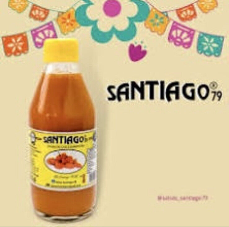 2 X SANTIAGO Hot Sauce Red Habanero Peppers From Mexico 8.5oz 2 Glass Bottles