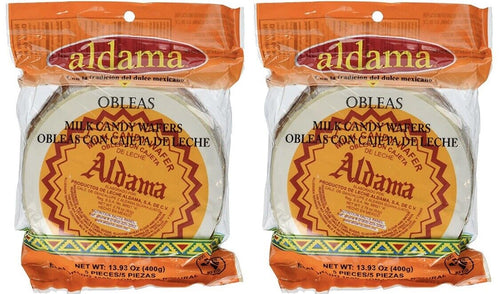 2 x Aldama Oblea Grande Milk Candy Dulce Leche Mexican Traditional Candy 10 Pcs