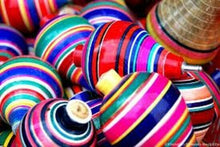 Load image into Gallery viewer, 3 X Multi-Color Wood Trompo Mexican Traditional Toy Handmade New