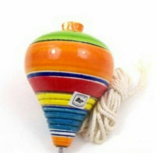 Load image into Gallery viewer, 3 X Multi-Color Wood Trompo Mexican Traditional Toy Handmade New