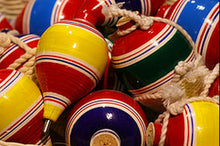 Load image into Gallery viewer, 3 X Multi-Color Wood Trompo Mexican Traditional Toy Handmade New