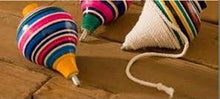 Load image into Gallery viewer, 3 X Multi-Color Wood Trompo Mexican Traditional Toy Handmade New