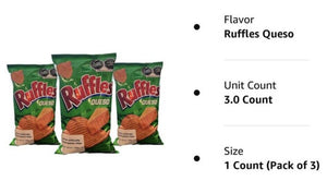 Sabritas Ruffles Queso BIG 120g 3 Pack papas snack Mexican chips
