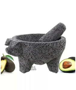 PIG Molcajete Mortar & Pestle For Salsas & Spices From Mexico Handmade New