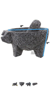 PIG Molcajete Mortar & Pestle For Salsas & Spices From Mexico Handmade New