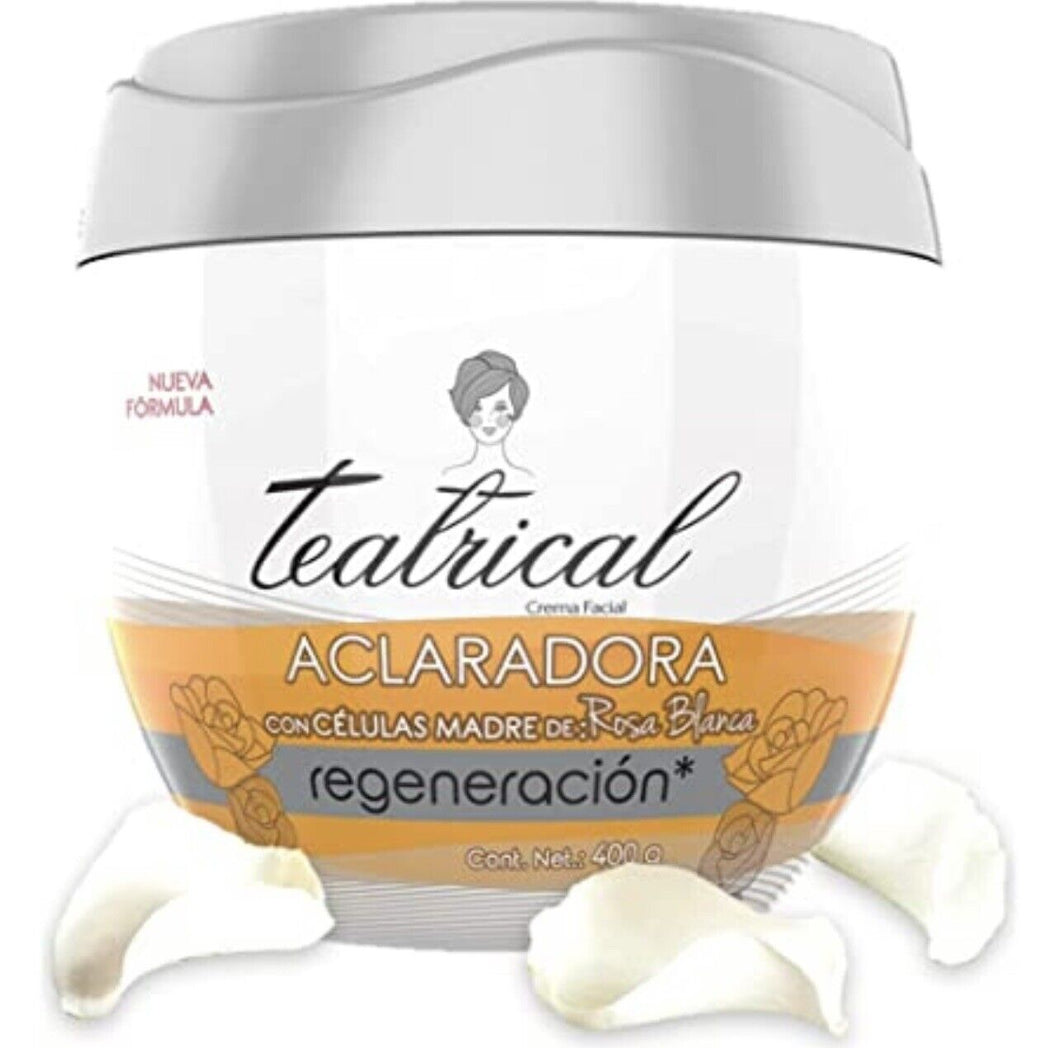 2 X TEATRICAL crema facial celulas madre  ACLARADORA Brightening filtro UV 400g