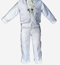 Load image into Gallery viewer, White Silver Boys Toddlers Mariachi Suit Mexico Folklorico Fiesta Dance Costume