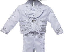 Load image into Gallery viewer, White Silver Boys Toddlers Mariachi Suit Mexico Folklorico Fiesta Dance Costume