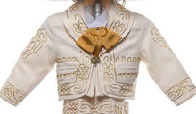 Load image into Gallery viewer, Beige Gold Girls &amp; Toddlers Mariachi Charro Outfit Mexico Folklorico Fiesta New