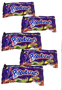 Papatinas Fuego Box with 5 bags papas snack Mexican Chips