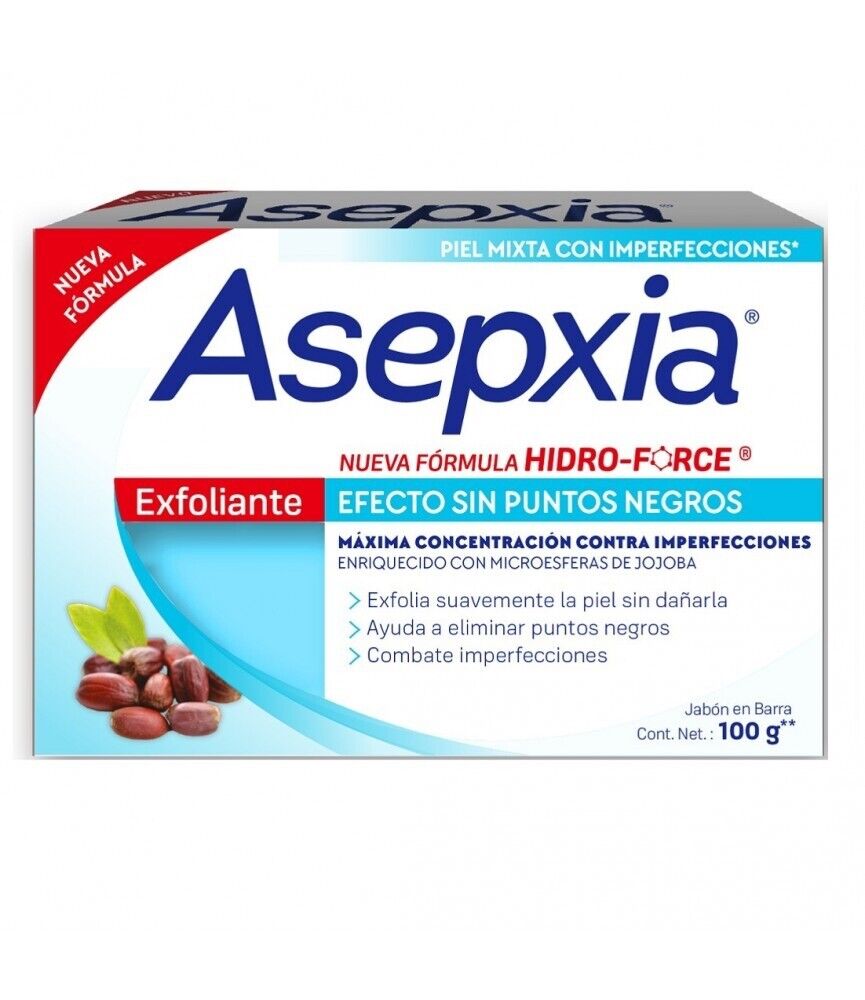 3 X Asepxia Exfoliante Removes Dead Cells Dirt & Impurities Jabon Soap Bar 100g