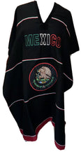 Load image into Gallery viewer, MEXICO Black Unisex Adult One Size Mexican Zarape Serape Poncho