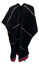Load image into Gallery viewer, MEXICO Black Unisex Adult One Size Mexican Zarape Serape Poncho