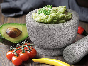 Molcajete With Lid Mortero Mortar & Pestle Salsas & Spices Mexico Handmade New
