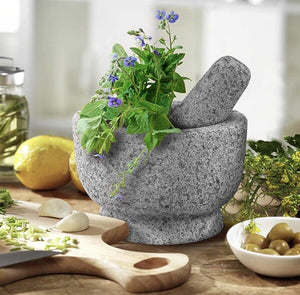 Molcajete With Lid Mortero Mortar & Pestle Salsas & Spices Mexico Handmade New