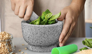 Molcajete With Lid Mortero Mortar & Pestle Salsas & Spices Mexico Handmade New