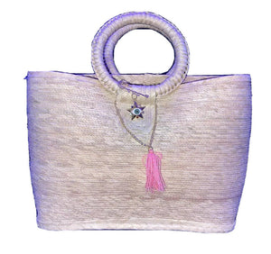 Mexican Straw Beach Tote Shopper Summer Bag Rhinestones Decor New A