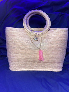 Mexican Straw Beach Tote Shopper Summer Bag Rhinestones Decor New A