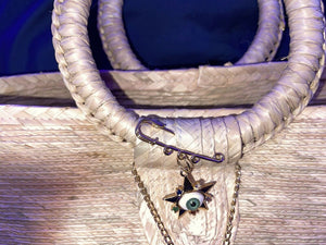 Mexican Straw Beach Tote Shopper Summer Bag Rhinestones Decor New A