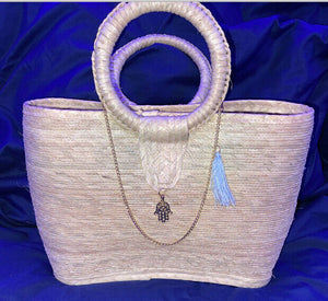 Mexican Straw Beach Tote Shopper Summer Bag Rhinestones Decor New A