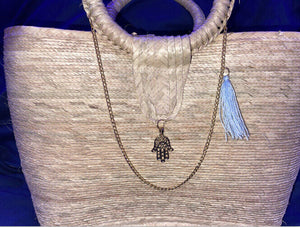 Mexican Straw Beach Tote Shopper Summer Bag Rhinestones Decor New A