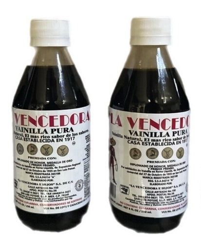 2 X La Vencedora Mexican Vanilla Pure Extract 2 Glass 8.45oz Bottles From Mexico