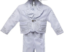 Load image into Gallery viewer, White Silver Girls Toddlers Mariachi Charro Outfit Mexico Folklorico Fiesta New