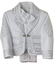 Load image into Gallery viewer, White Silver Girls Toddlers Mariachi Charro Outfit Mexico Folklorico Fiesta New